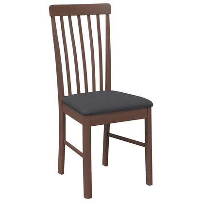 vidaXL Chaises de salle à manger avec coussins 2 pcs Marron Bois d'hévéa massif