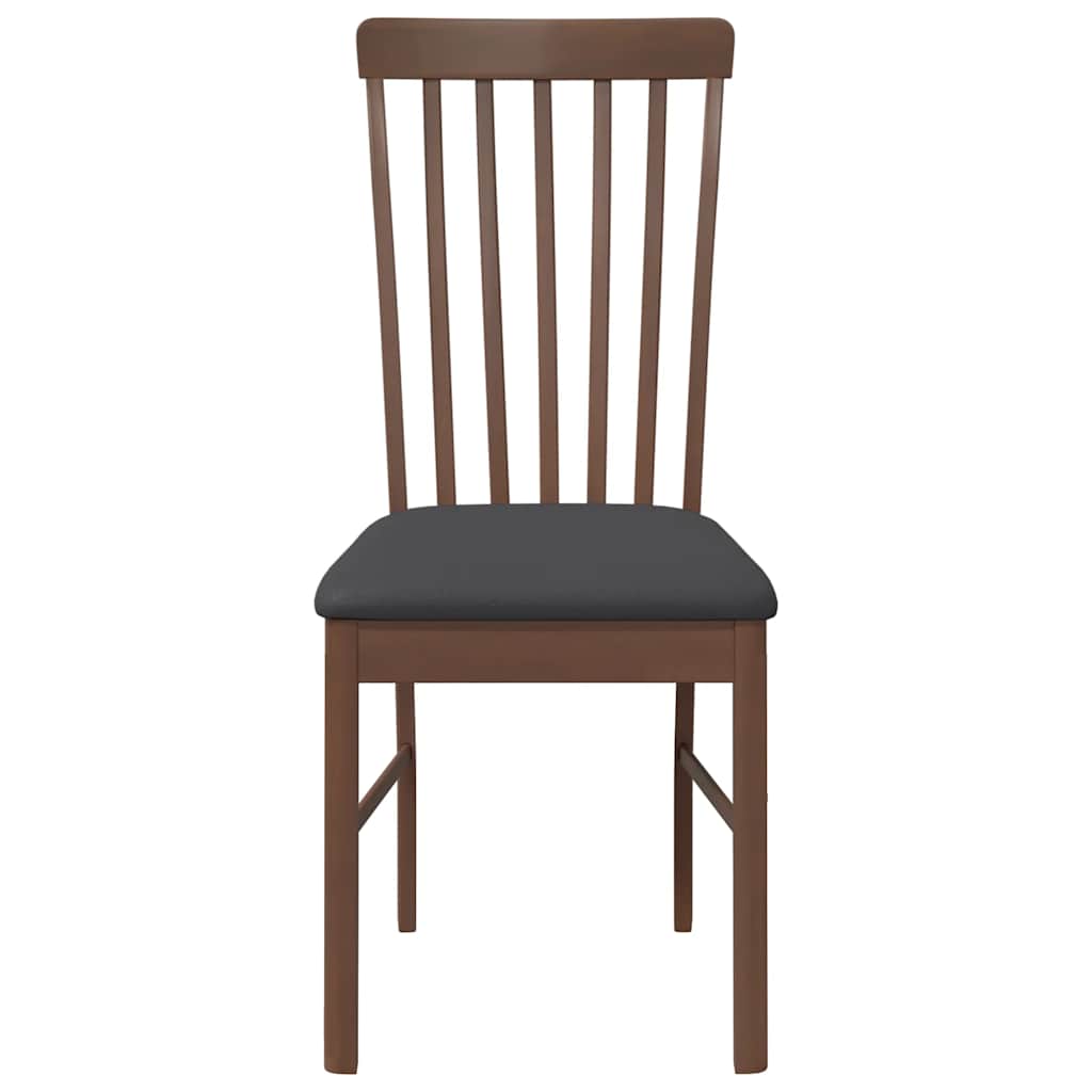 vidaXL Chaises de salle à manger avec coussins 2 pcs Marron Bois d'hévéa massif
