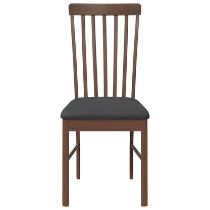 vidaXL Chaises de salle à manger avec coussins 2 pcs Marron Bois d'hévéa massif