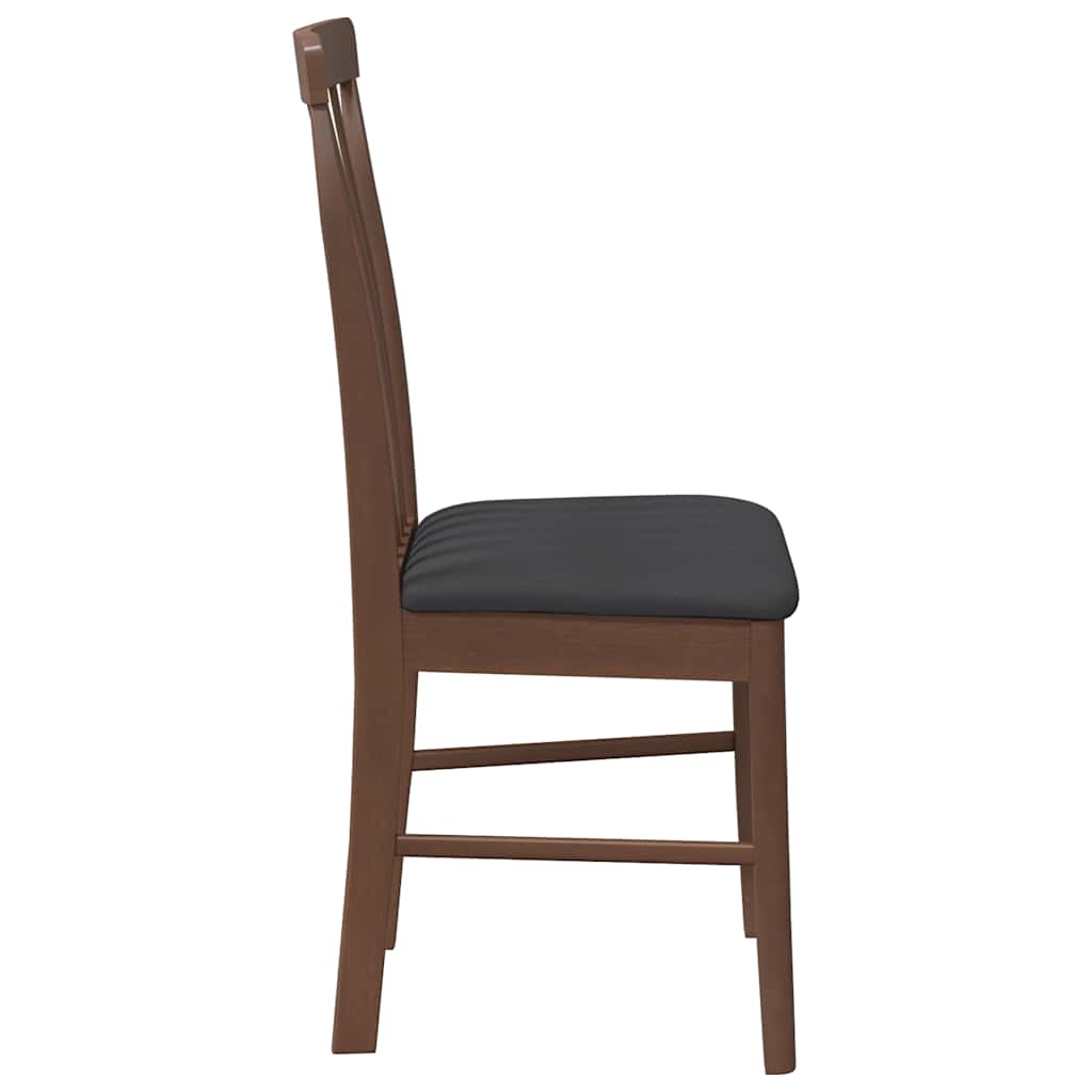 vidaXL Chaises de salle à manger avec coussins 2 pcs Marron Bois d'hévéa massif