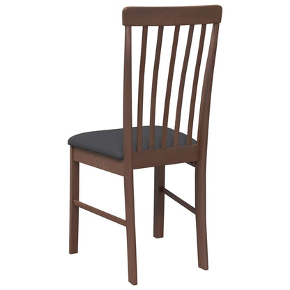 vidaXL Chaises de salle à manger avec coussins 2 pcs Marron Bois d'hévéa massif