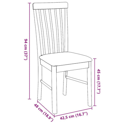 vidaXL Chaises de salle à manger avec coussins 2 pcs Marron Bois d'hévéa massif