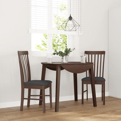 vidaXL Chaises de salle à manger avec coussins 2 pcs Marron Bois d'hévéa massif