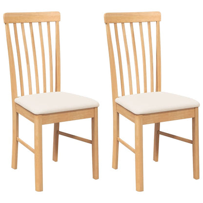 vidaXL Chaises de salle à manger avec coussins 2 pcs. Bois massif d'hévéa
