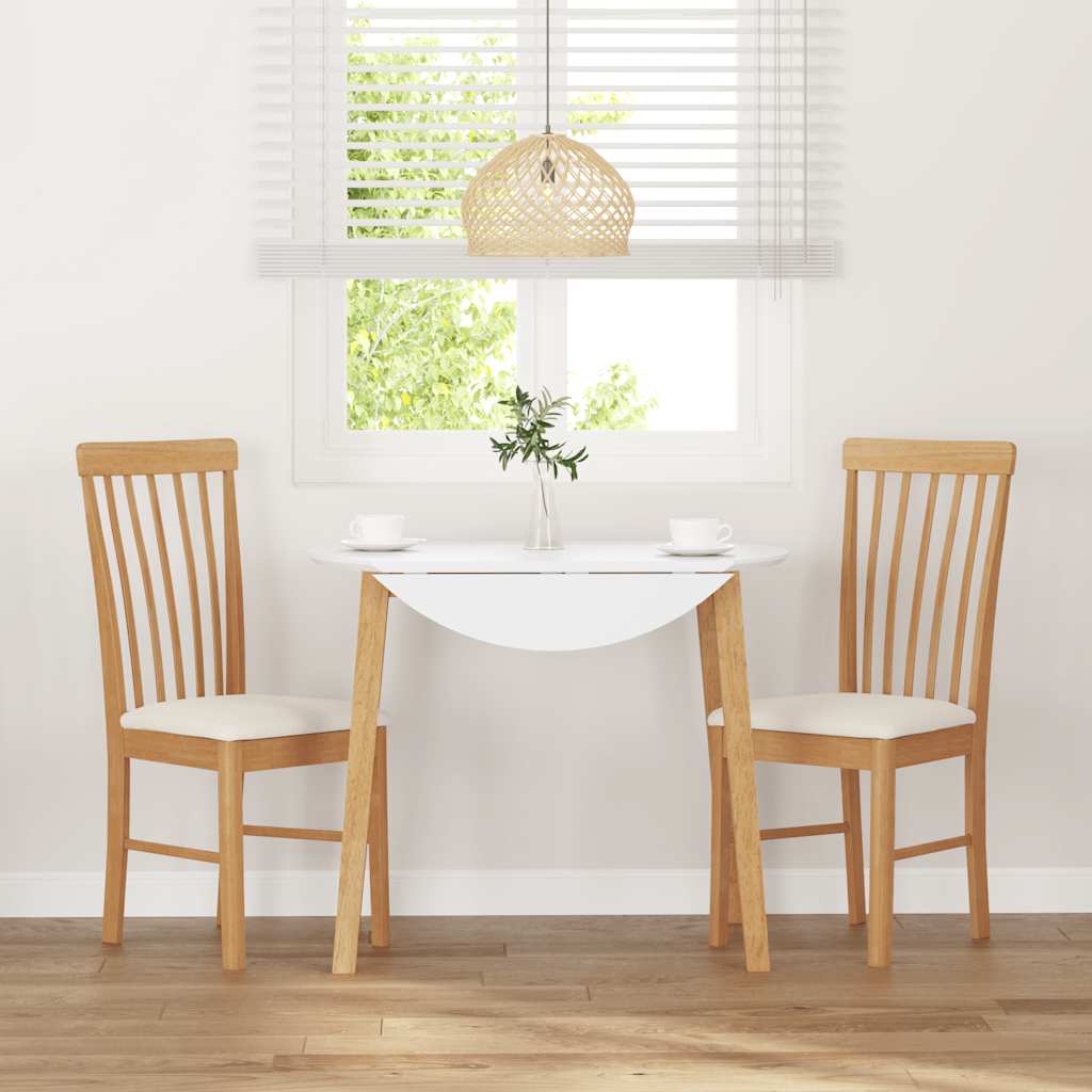 vidaXL Chaises de salle à manger avec coussins 2 pcs. Bois massif d'hévéa