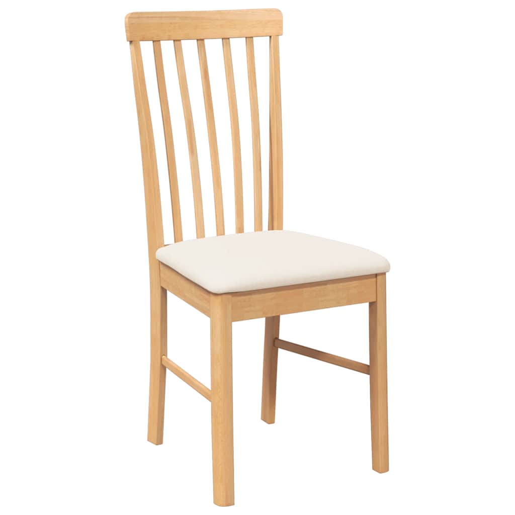 vidaXL Chaises de salle à manger avec coussins 2 pcs. Bois massif d'hévéa