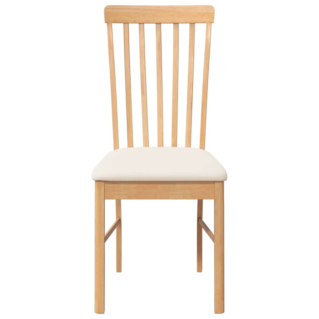 vidaXL Chaises de salle à manger avec coussins 2 pcs. Bois massif d'hévéa