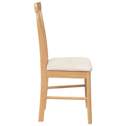 vidaXL Chaises de salle à manger avec coussins 2 pcs. Bois massif d'hévéa
