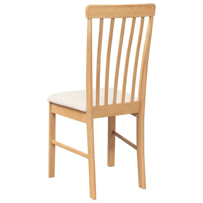 vidaXL Chaises de salle à manger avec coussins 2 pcs. Bois massif d'hévéa