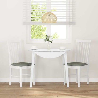 vidaXL Chaises de salle à manger avec coussins 2 pcs Blanc Bois d'hévéa massif