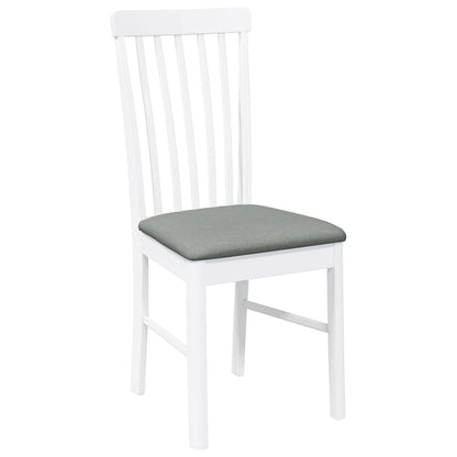 vidaXL Chaises de salle à manger avec coussins 2 pcs Blanc Bois d'hévéa massif