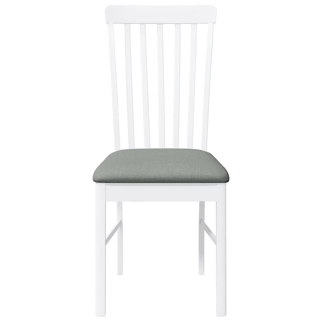 vidaXL Chaises de salle à manger avec coussins 2 pcs Blanc Bois d'hévéa massif