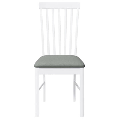 vidaXL Chaises de salle à manger avec coussins 2 pcs Blanc Bois d'hévéa massif