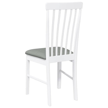 vidaXL Chaises de salle à manger avec coussins 2 pcs Blanc Bois d'hévéa massif