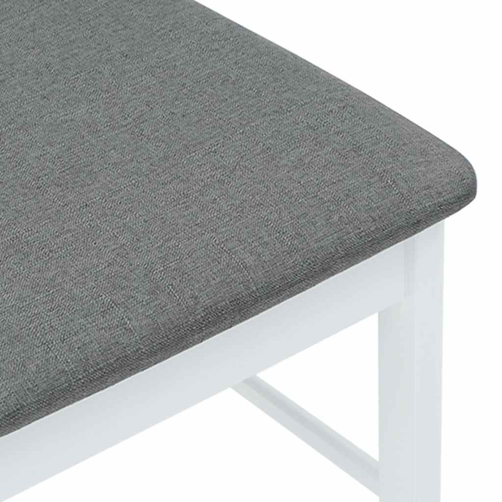vidaXL Chaises de salle à manger avec coussins 2 pcs Blanc Bois d'hévéa massif
