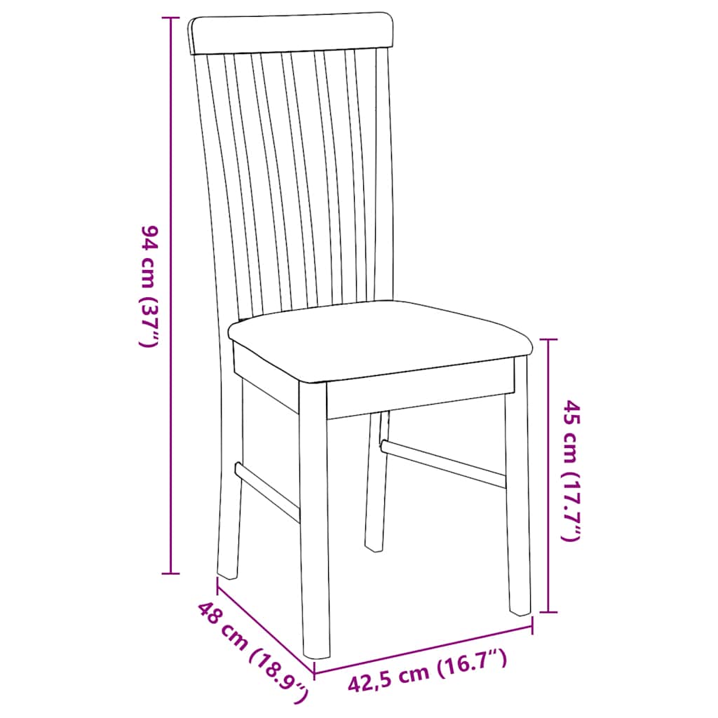 vidaXL Chaises de salle à manger avec coussins 2 pcs Blanc Bois d'hévéa massif