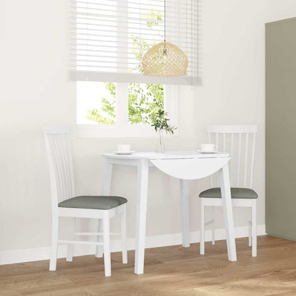 vidaXL Chaises de salle à manger avec coussins 2 pcs Blanc Bois d'hévéa massif