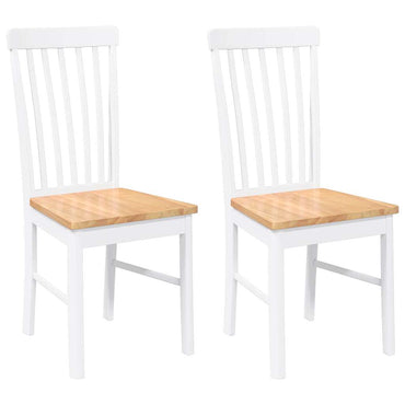 vidaXL Chaises de salle à manger 2 pcs Blanc Bois massif d'hévéa