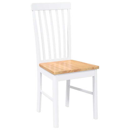 vidaXL Chaises de salle à manger 2 pcs Blanc Bois massif d'hévéa