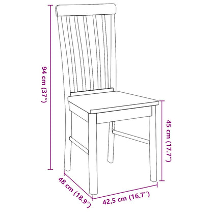 Esszimmerstühle 2 Stk. Weiß Massivholz Gummibaum