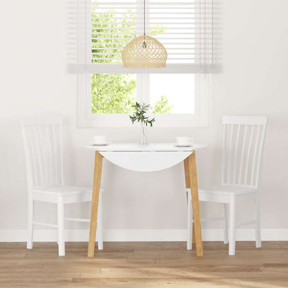 Esszimmerstühle 2 Stk. Weiß Massivholz Gummibaum