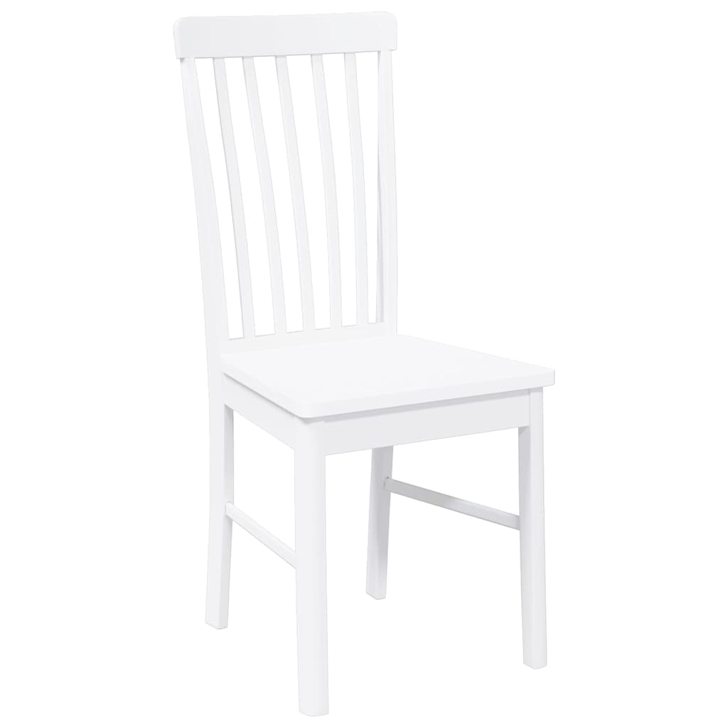 vidaXL Chaises de salle à manger 2 pcs Blanc Bois massif d'hévéa