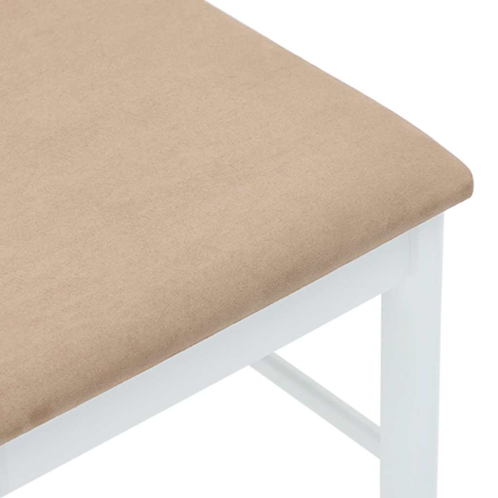 vidaXL Esszimmerstühle mit Kissen 2 Stk. Weiß Massivholz Gummibaum