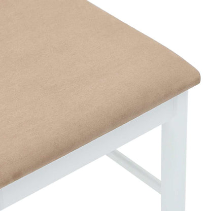 vidaXL Esszimmerstühle mit Kissen 2 Stk. Weiß Massivholz Gummibaum