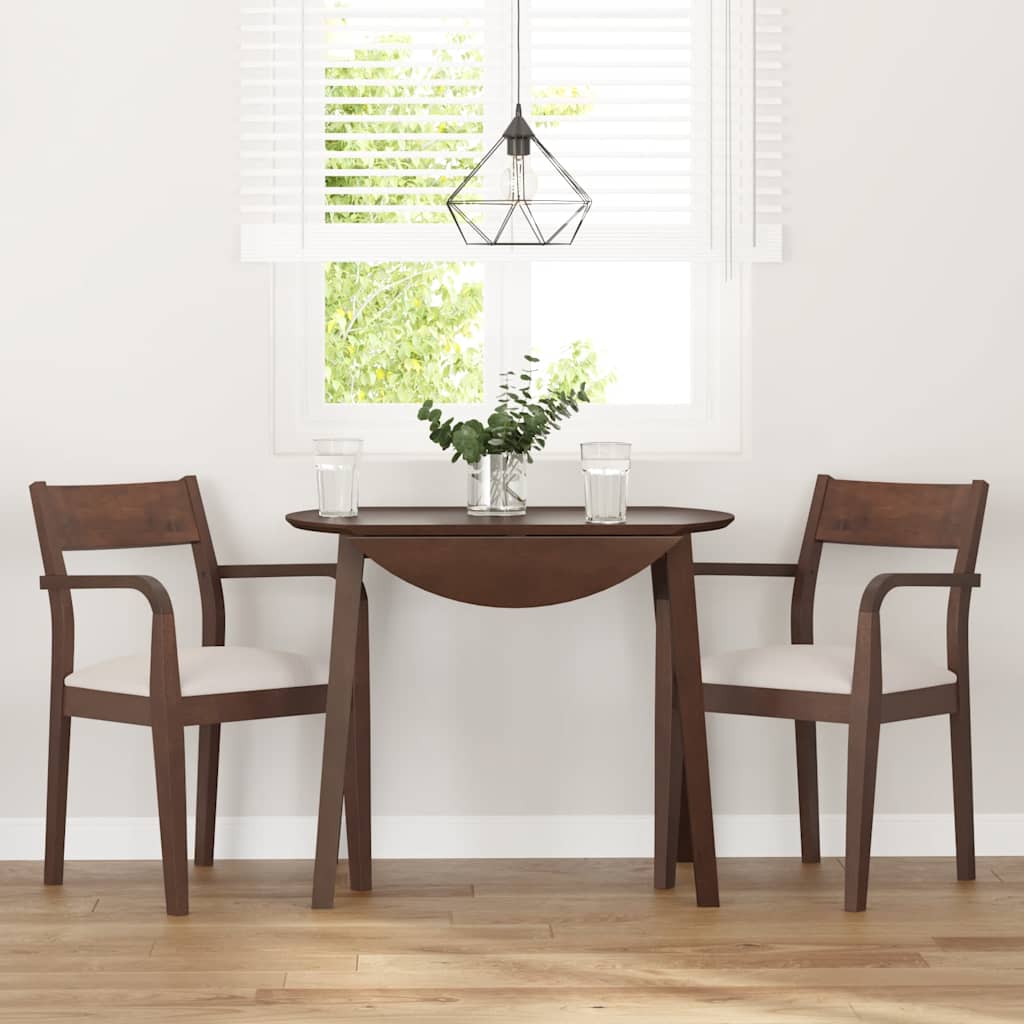 vidaXL Chaises de salle à manger avec coussins 2 pcs Marron Bois d'hévéa massif