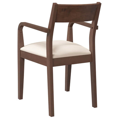 vidaXL Chaises de salle à manger avec coussins 2 pcs Marron Bois d'hévéa massif