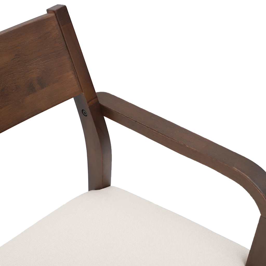 vidaXL Chaises de salle à manger avec coussins 2 pcs Marron Bois d'hévéa massif