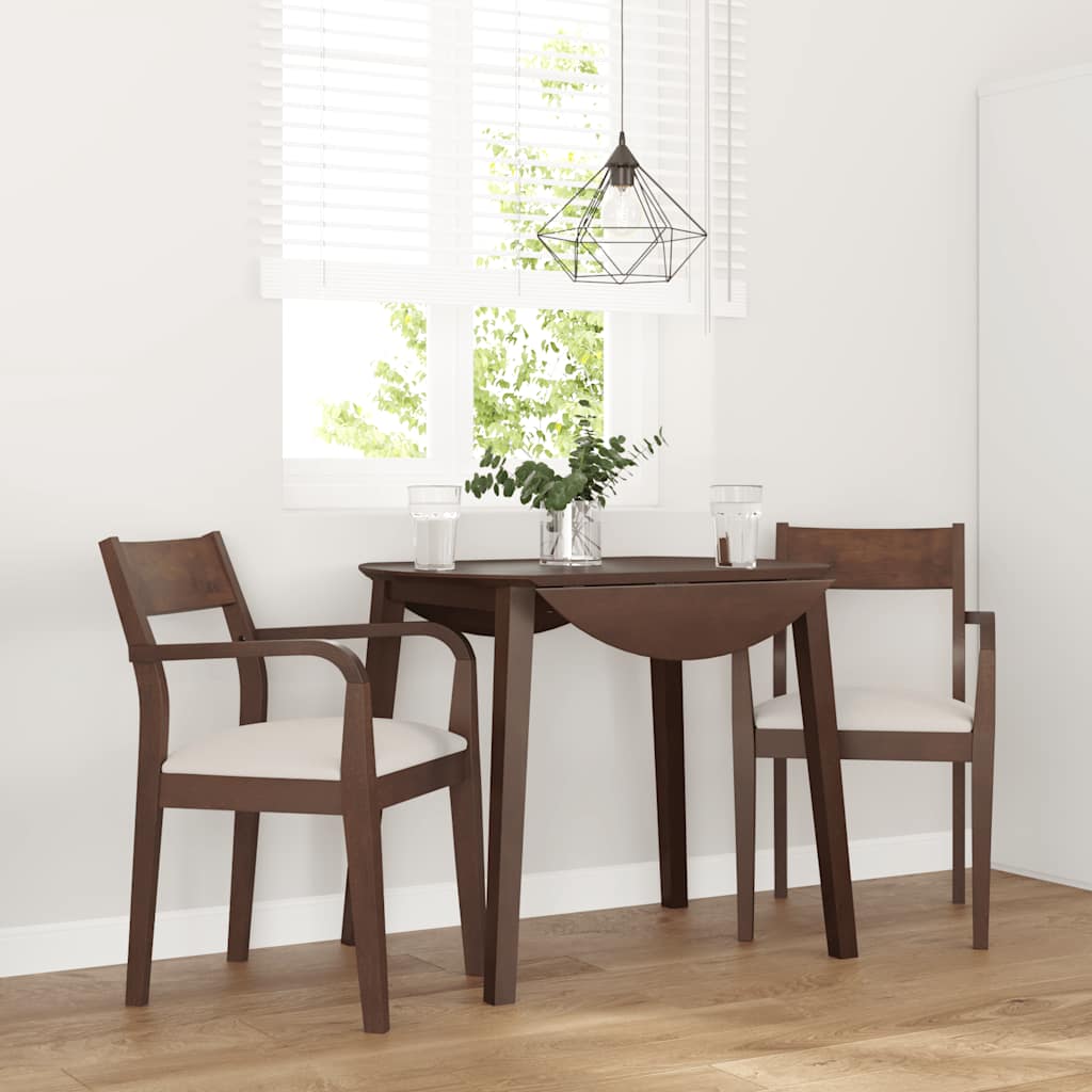 vidaXL Chaises de salle à manger avec coussins 2 pcs Marron Bois d'hévéa massif