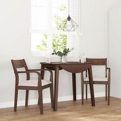 vidaXL Chaises de salle à manger avec coussins 2 pcs Marron Bois d'hévéa massif
