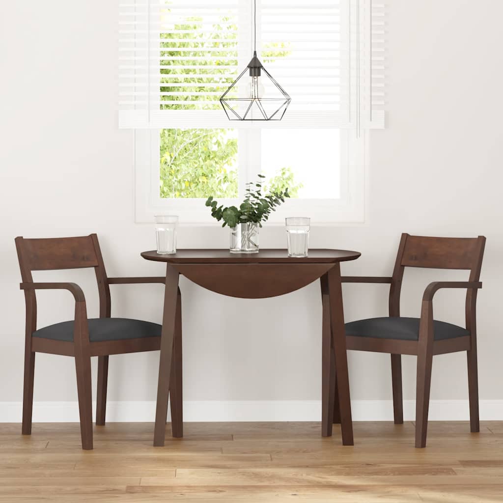 vidaXL Chaises de salle à manger avec coussins 2 pcs Marron Bois d'hévéa massif