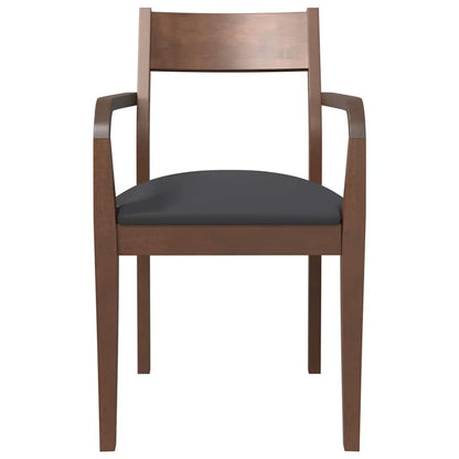 vidaXL Chaises de salle à manger avec coussins 2 pcs Marron Bois d'hévéa massif