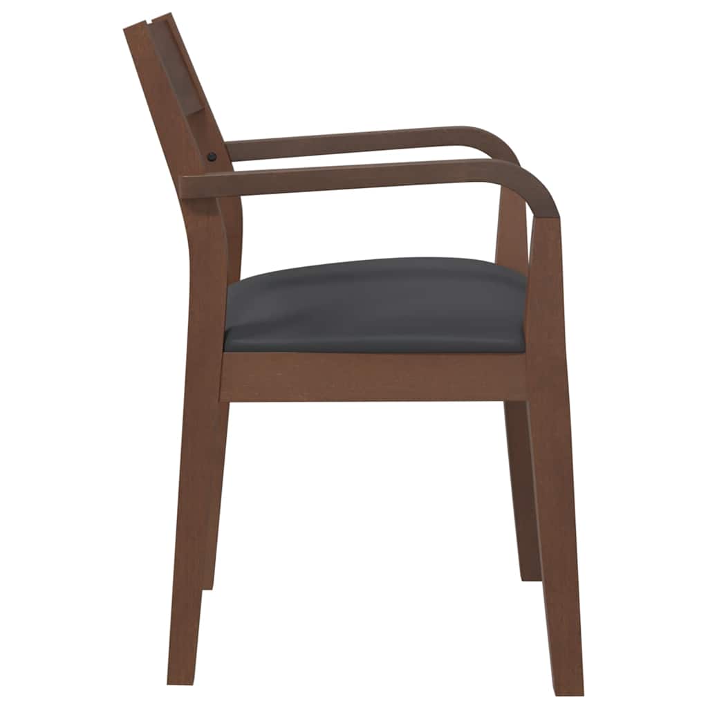 vidaXL Chaises de salle à manger avec coussins 2 pcs Marron Bois d'hévéa massif