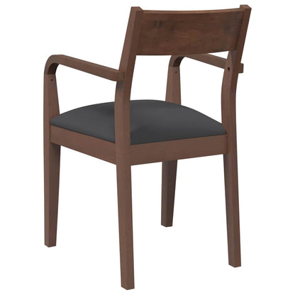 vidaXL Chaises de salle à manger avec coussins 2 pcs Marron Bois d'hévéa massif