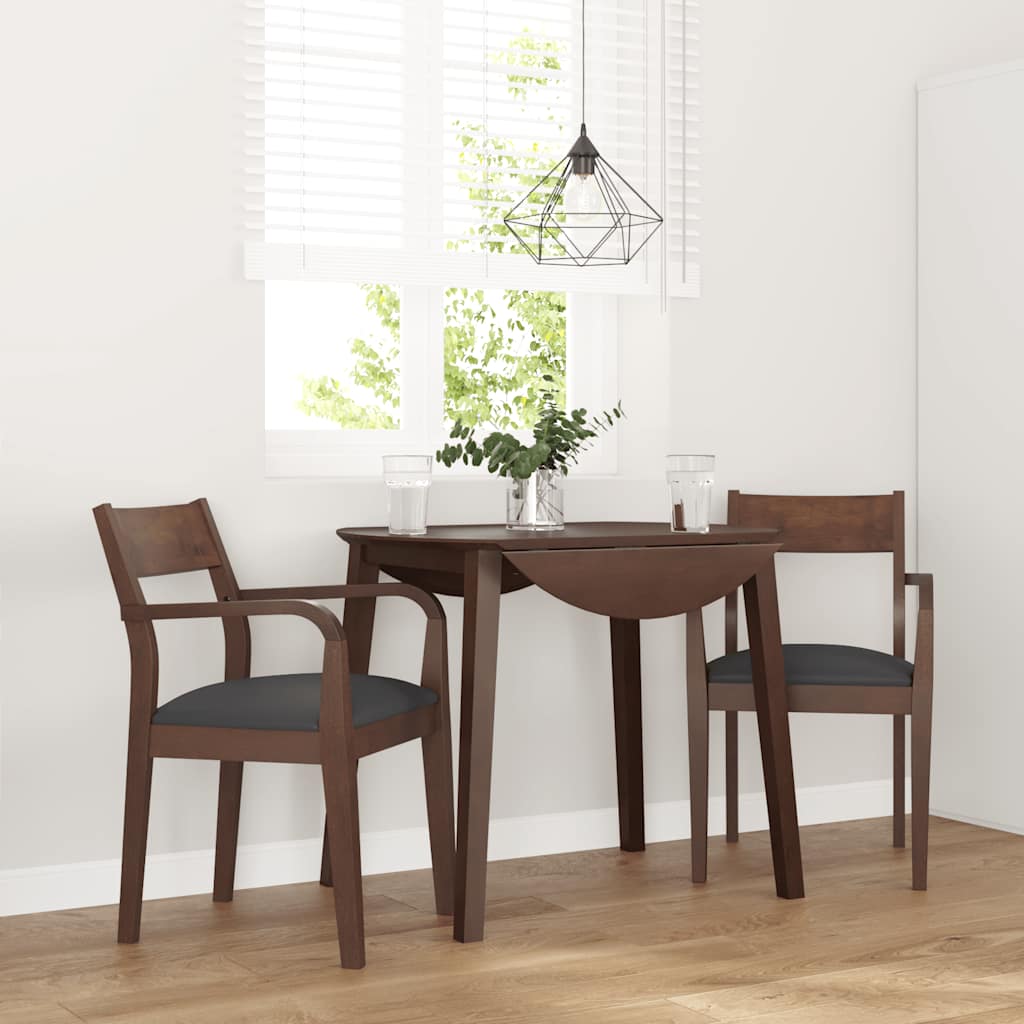vidaXL Chaises de salle à manger avec coussins 2 pcs Marron Bois d'hévéa massif