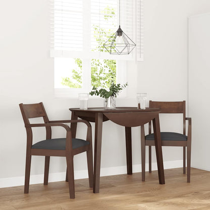 vidaXL Chaises de salle à manger avec coussins 2 pcs Marron Bois d'hévéa massif
