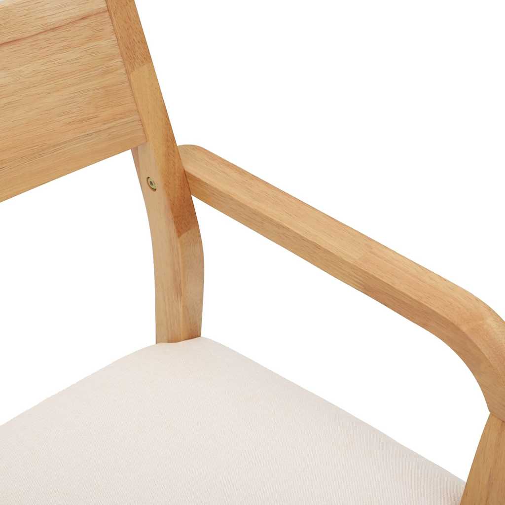 vidaXL Esszimmerstühle mit Kissen 2 Stk. Natur Massivholz Gummibaum