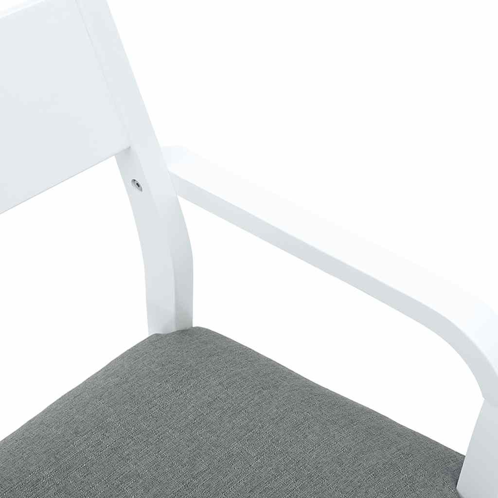 vidaXL Esszimmerstühle mit Kissen 2 Stk. Weiß Massivholz Gummibaum