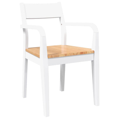 vidaXL Chaises de salle à manger 2 pcs Blanc Bois massif d'hévéa