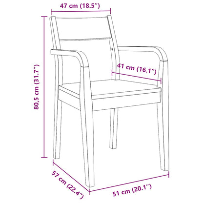 Esszimmerstühle 2 Stk. Weiß Massivholz Gummibaum