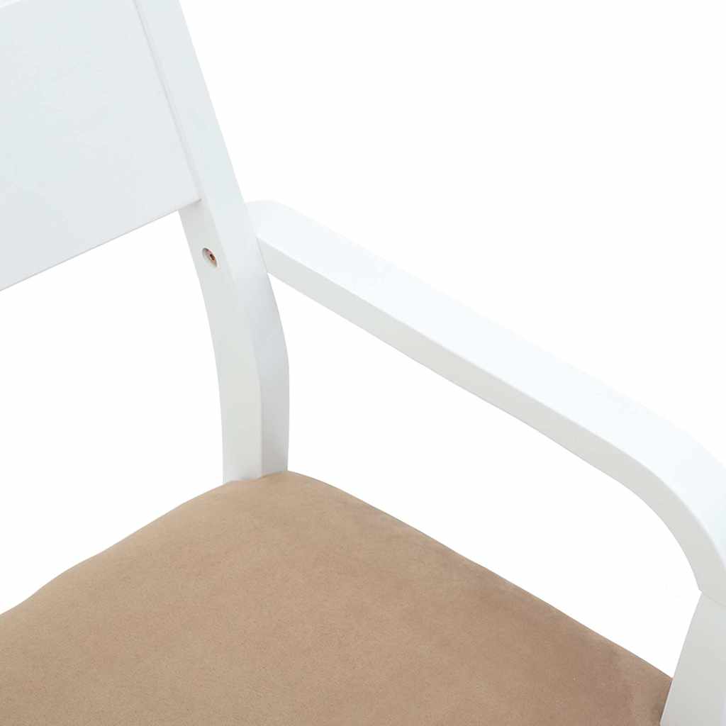 vidaXL Esszimmerstühle mit Kissen 2 Stk. Weiß Massivholz Gummibaum