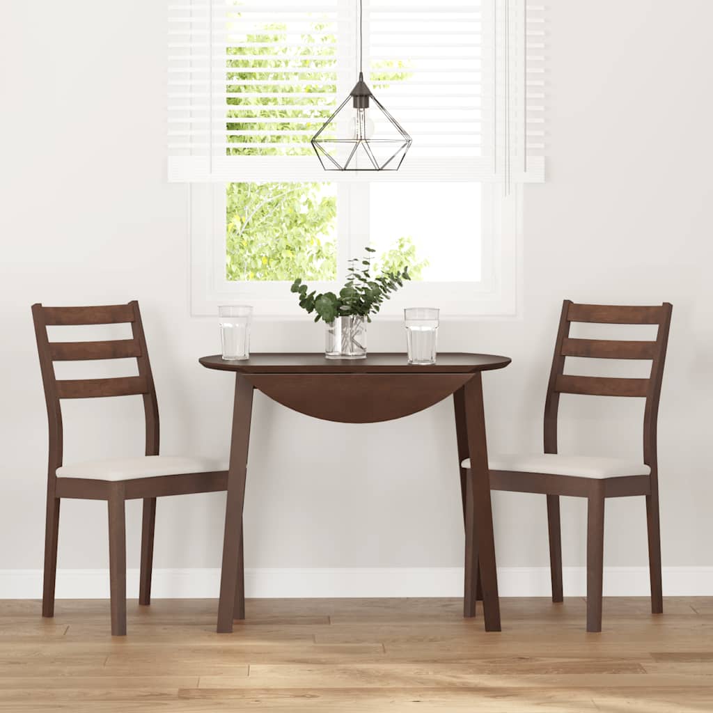 vidaXL Chaises de salle à manger avec coussins 2 pcs Marron Bois d'hévéa massif