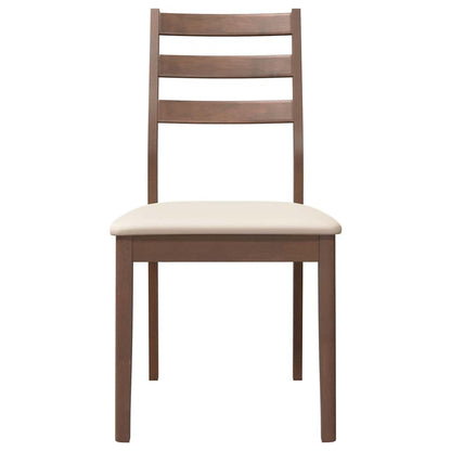 vidaXL Chaises de salle à manger avec coussins 2 pcs Marron Bois d'hévéa massif
