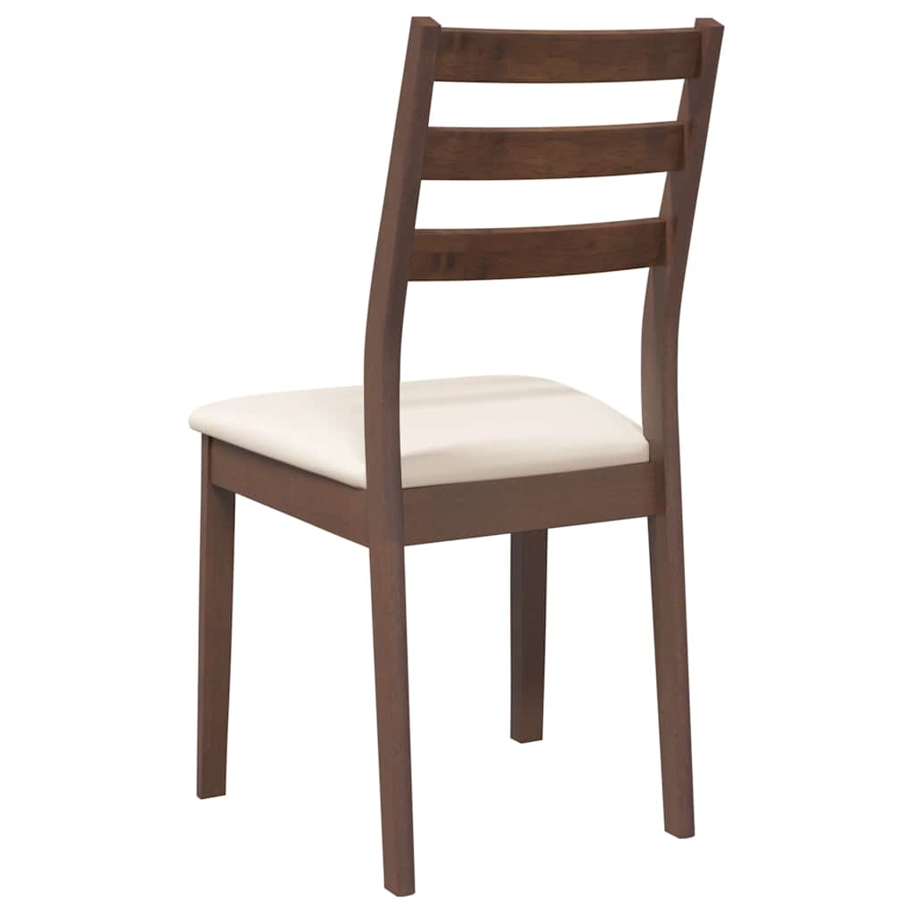 vidaXL Chaises de salle à manger avec coussins 2 pcs Marron Bois d'hévéa massif