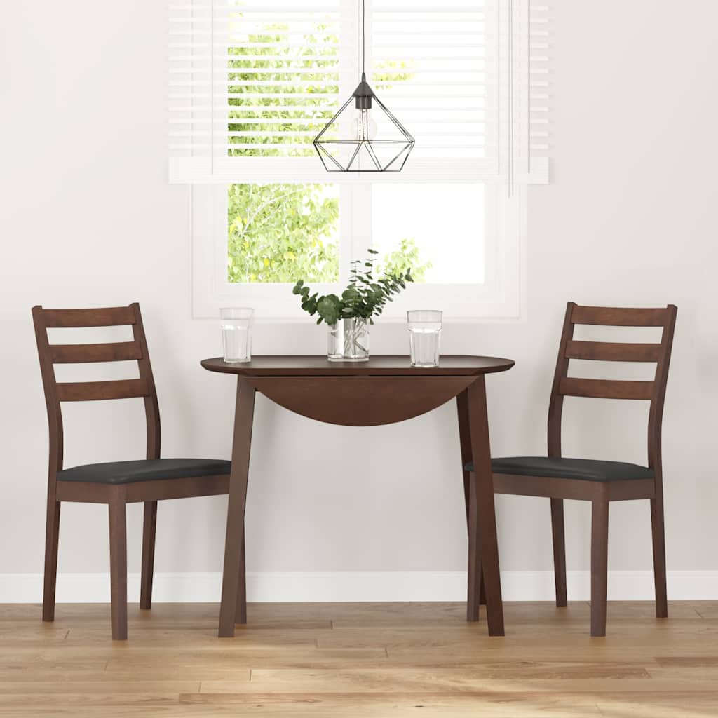 vidaXL Esszimmerstühle mit Kissen 2 Stk. Braun Massivholz Gummibaum