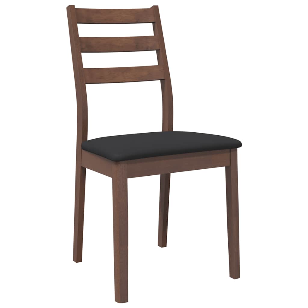vidaXL Esszimmerstühle mit Kissen 2 Stk. Braun Massivholz Gummibaum