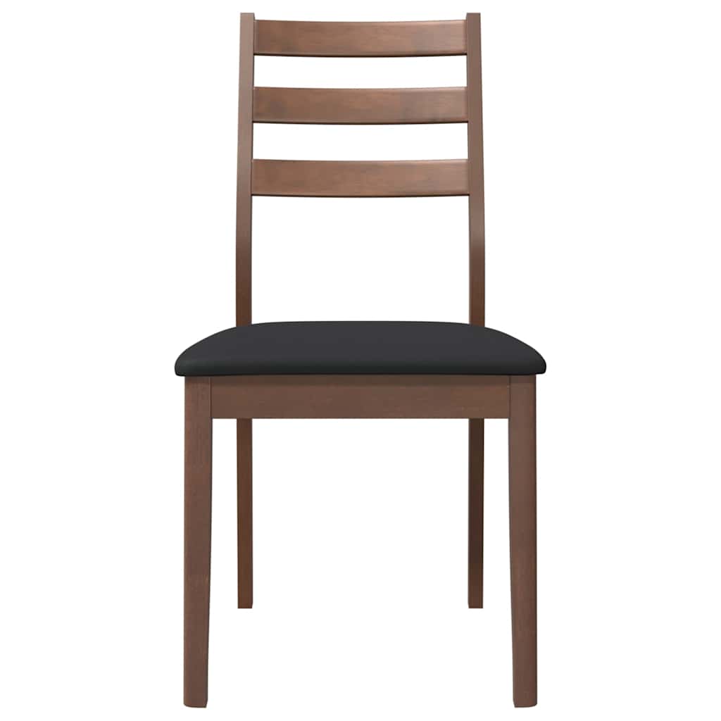 vidaXL Esszimmerstühle mit Kissen 2 Stk. Braun Massivholz Gummibaum